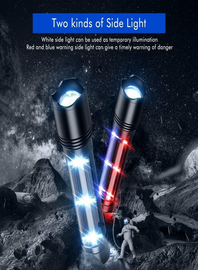 NPET T08-2 Solar Power Flashlight Car Flashlight USB Rechargeable Tactical Multi-Function Torch Emergency Tool (T08-2pack) - Image 4
